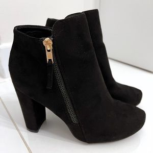 Ankle Boots Black Suede Size 7.5